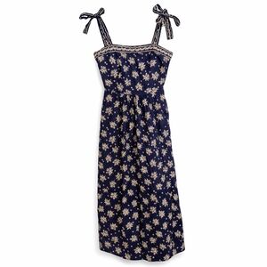 🤍 Patrons of Peace Navy Floral Midi Dress | Size Large